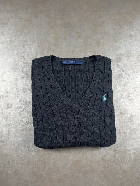 Pull à col V torsadée Ralph Lauren